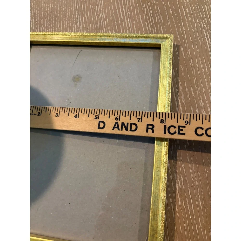 Vintage Gold Ornate Embossed 8x10 Picture Frame Tabletop Glass Display